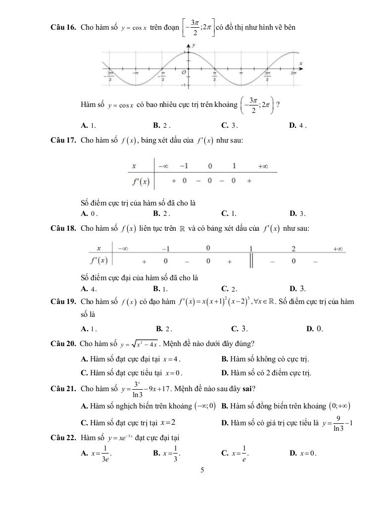 đề cương học kỳ 1 toán 12 năm 2025 – 2026 trường thpt yên hòa – hà nội 4