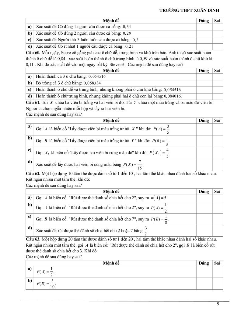 đề cương học kỳ 2 toán 11 năm 2024 – 2025 trường thpt xuân đỉnh – hà nội 8