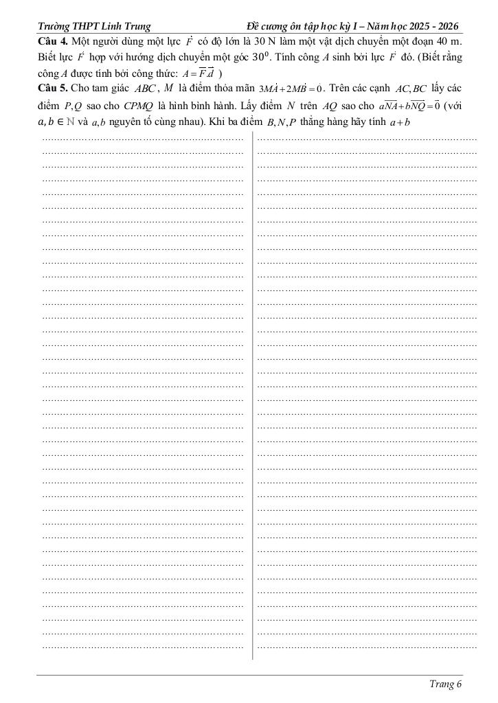 đề cương ôn tập hk1 toán 10 năm 2025 – 2026 trường thpt linh trung – tp hcm 5