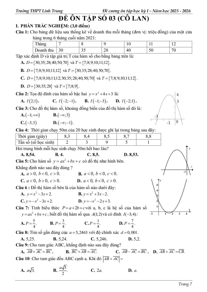 đề cương ôn tập hk1 toán 10 năm 2025 – 2026 trường thpt linh trung – tp hcm 6