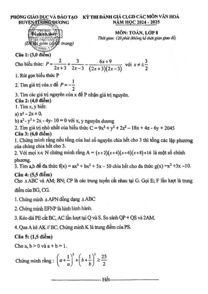 đề đánh giá clgd toán 8 năm 2024 – 2025 phòng gd&đt tương dương – nghệ an