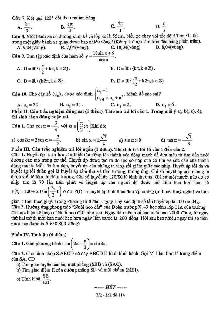 đề giữa hk1 toán 11 năm 2025 – 2026 trường thpt nguyễn khuyến – tp hcm 1