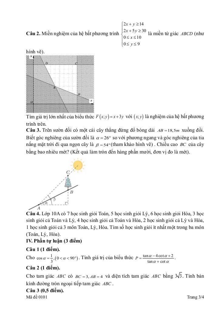 đề giữa học kì 1 toán 10 năm 2025 – 2026 trường thpt lê chân – hải phòng 2