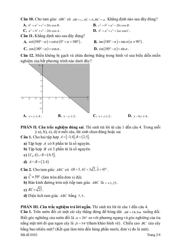 đề giữa học kì 1 toán 10 năm 2025 – 2026 trường thpt lê chân – hải phòng 5