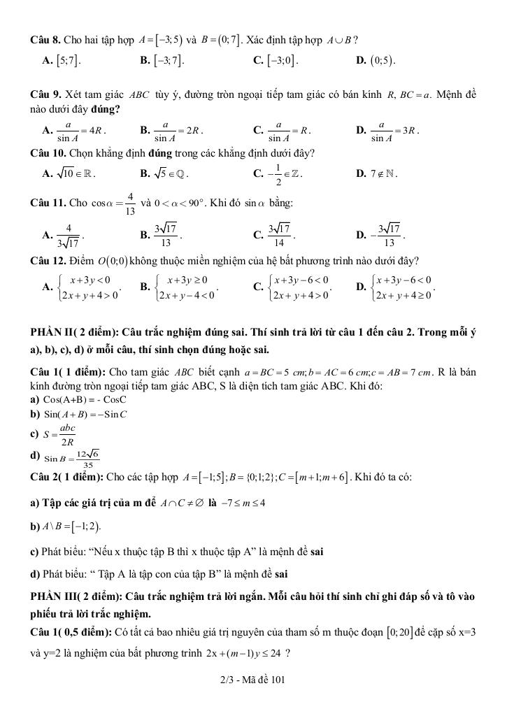 đề giữa học kì 1 toán 10 năm 2025 – 2026 trường thpt nhị chiểu – hải phòng 1