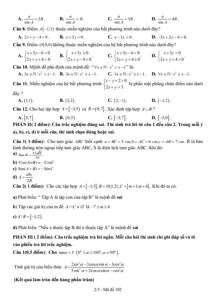 đề giữa học kì 1 toán 10 năm 2025 – 2026 trường thpt nhị chiểu – hải phòng 4