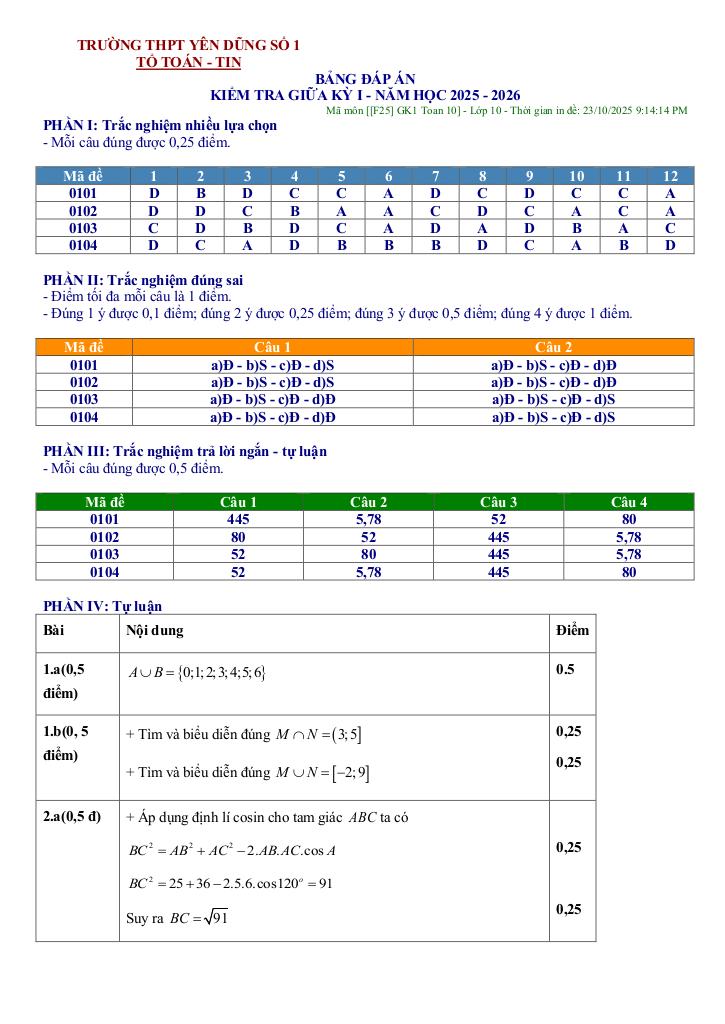 đề giữa học kì 1 toán 10 năm 2025 – 2026 trường thpt yên dũng 1 – bắc ninh 6