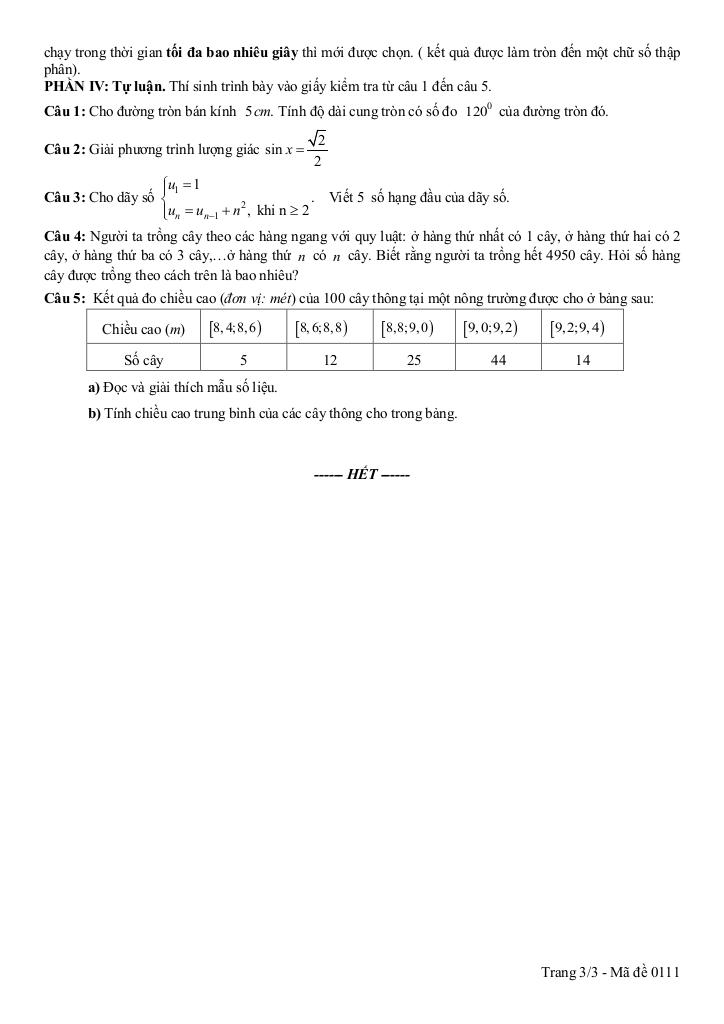 đề giữa học kì 1 toán 11 năm 2025 – 2026 trường thpt pleiku – gia lai 2