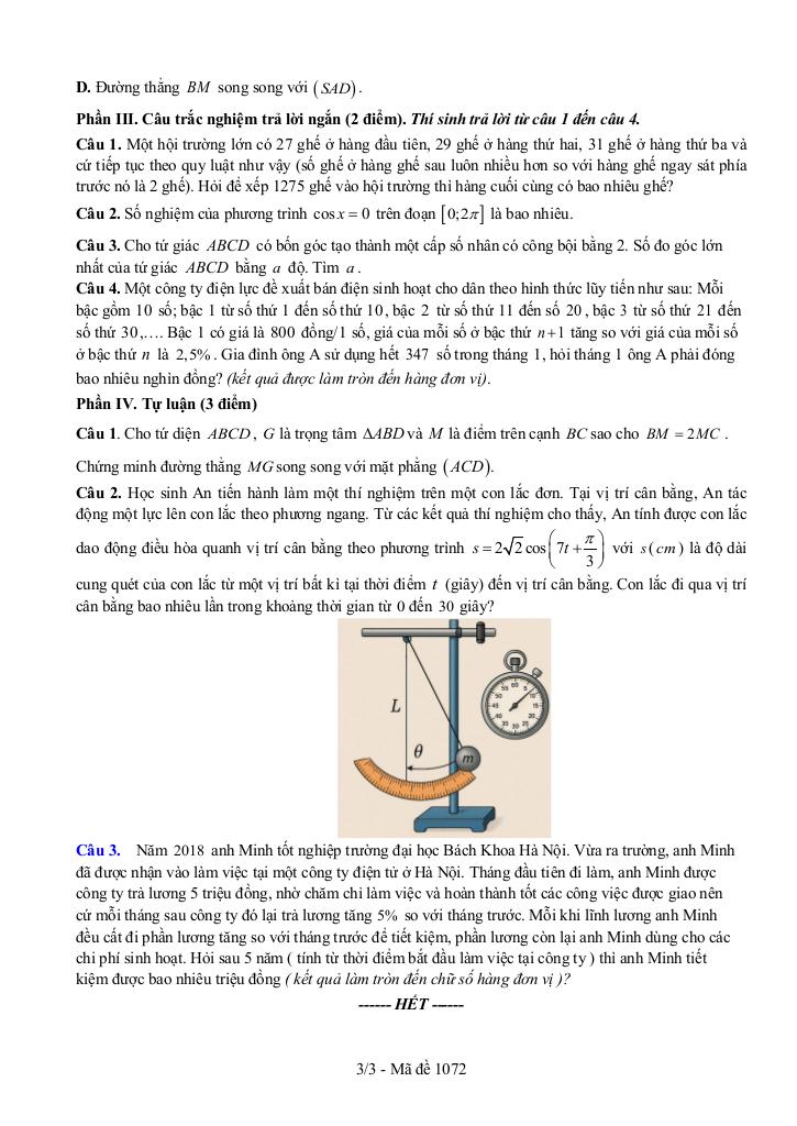 đề giữa học kì 1 toán 11 năm 2025 – 2026 trường thpt thái phiên – hải phòng 2