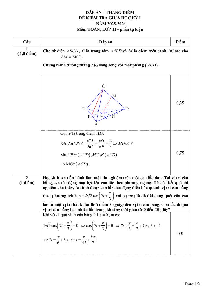 đề giữa học kì 1 toán 11 năm 2025 – 2026 trường thpt thái phiên – hải phòng 7