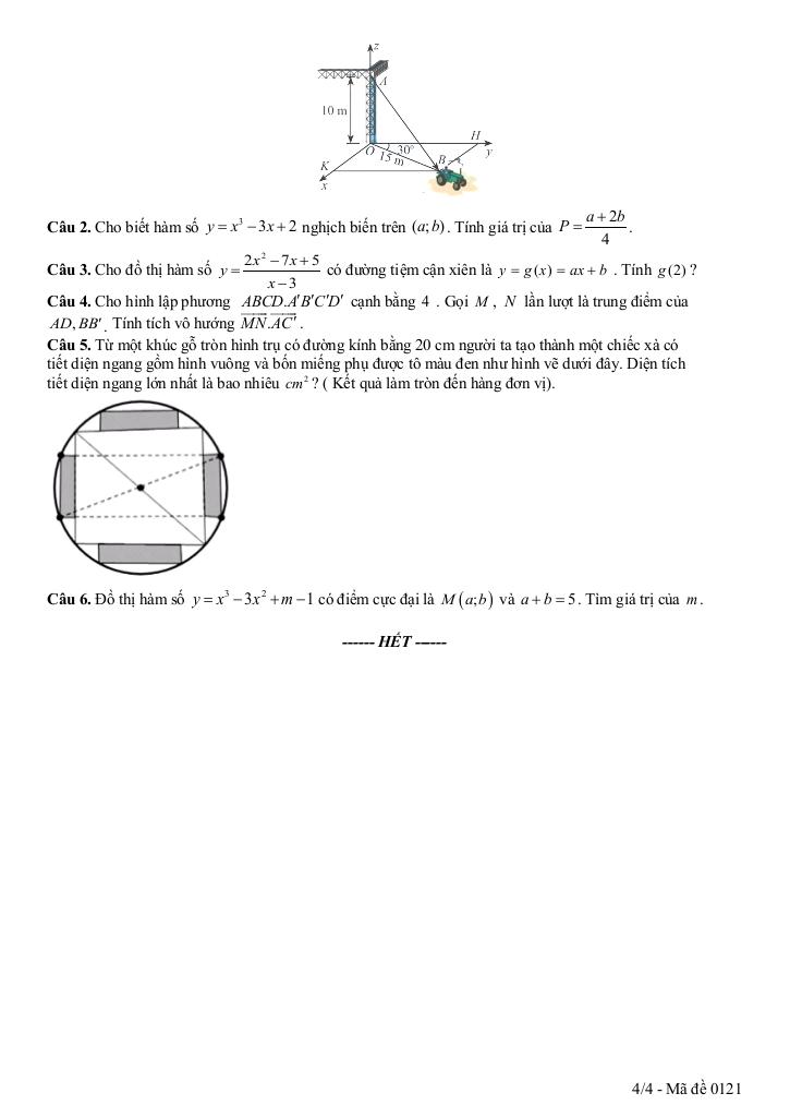 đề giữa học kì 1 toán 12 năm 2025 – 2026 trường thpt lạng giang 3 – bắc ninh 3