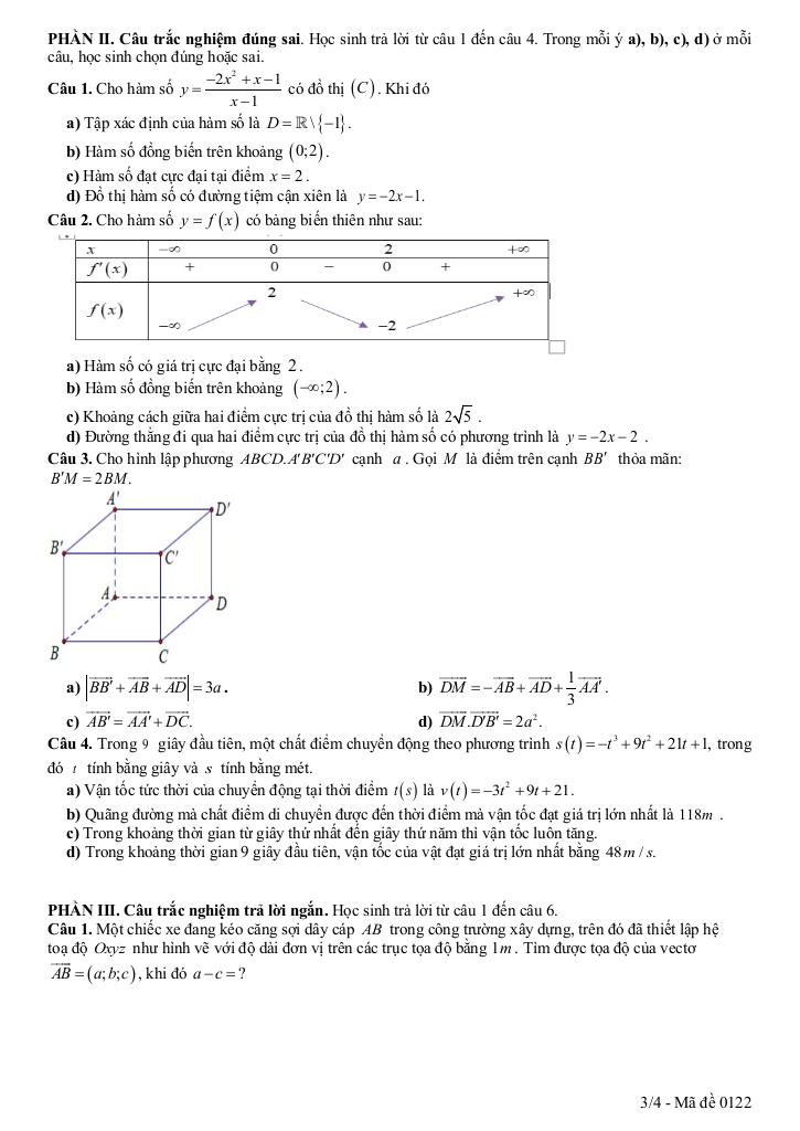 đề giữa học kì 1 toán 12 năm 2025 – 2026 trường thpt lạng giang 3 – bắc ninh 6