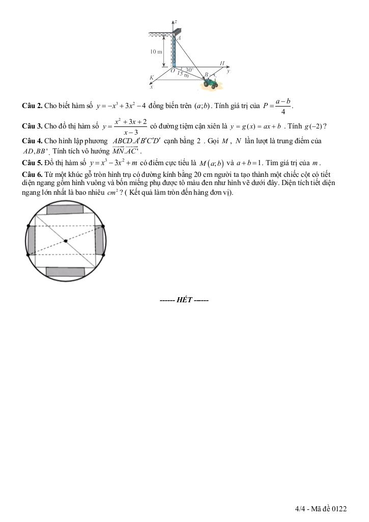 đề giữa học kì 1 toán 12 năm 2025 – 2026 trường thpt lạng giang 3 – bắc ninh 7