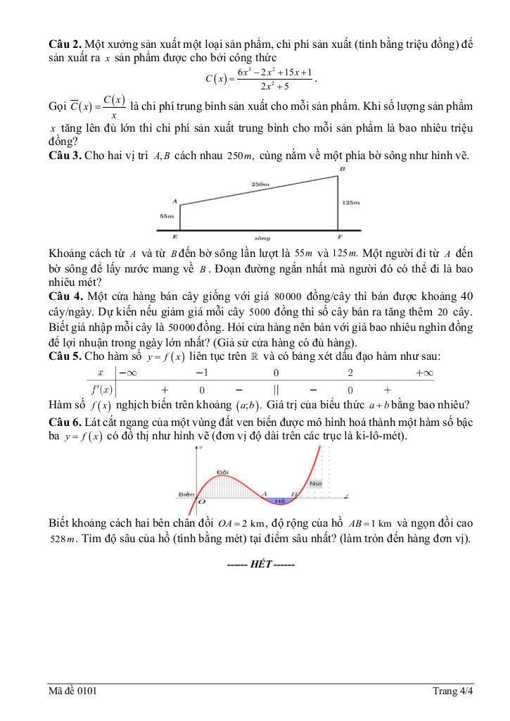 đề giữa học kì 1 toán 12 năm 2025 – 2026 trường thpt lê chân – hải phòng 3