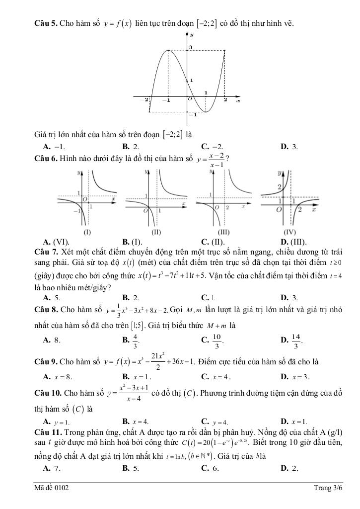 đề giữa học kì 1 toán 12 năm 2025 – 2026 trường thpt lê chân – hải phòng 5