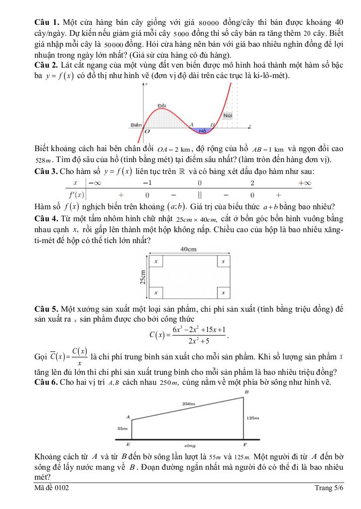 đề giữa học kì 1 toán 12 năm 2025 – 2026 trường thpt lê chân – hải phòng 7