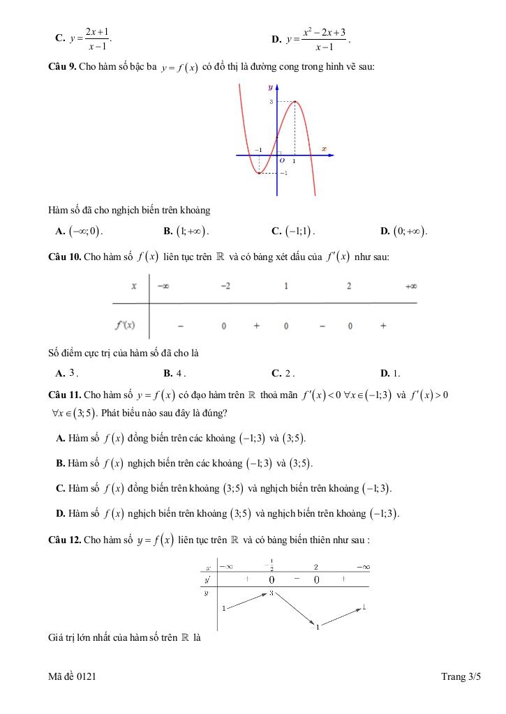 đề giữa học kì 1 toán 12 năm 2025 – 2026 trường thpt lê lợi – quảng ngãi 2