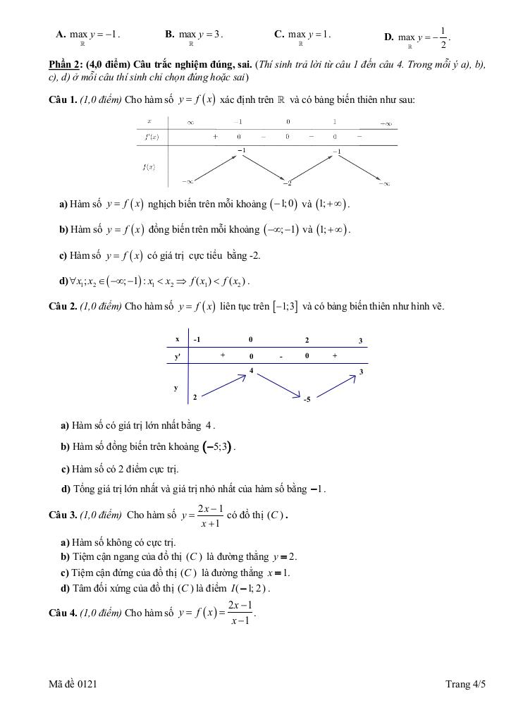đề giữa học kì 1 toán 12 năm 2025 – 2026 trường thpt lê lợi – quảng ngãi 3