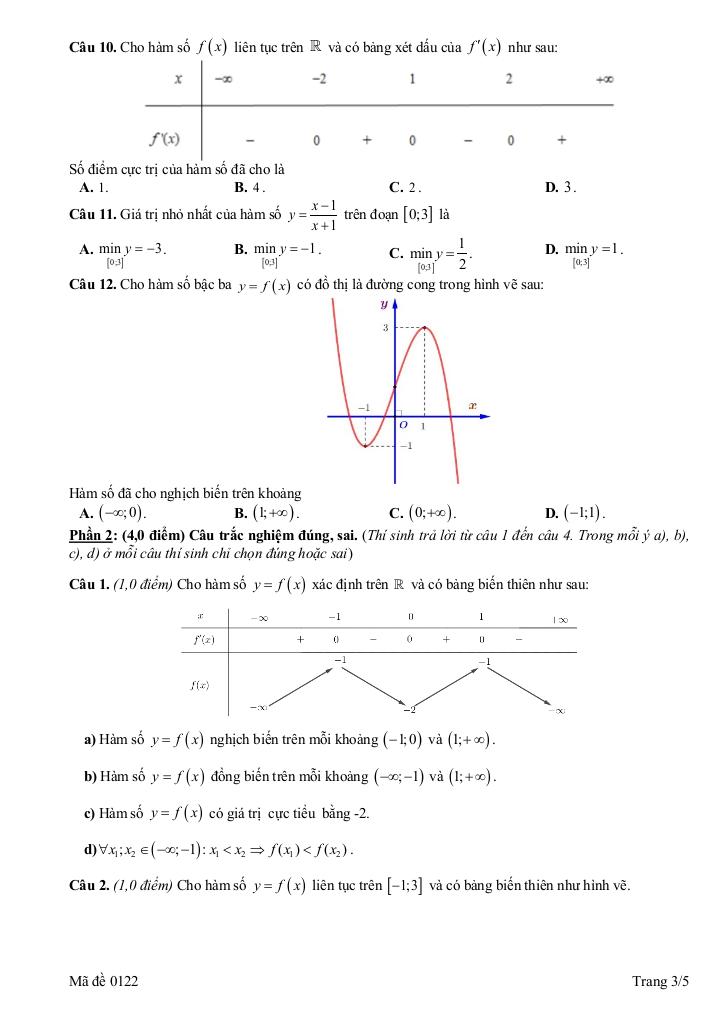 đề giữa học kì 1 toán 12 năm 2025 – 2026 trường thpt lê lợi – quảng ngãi 7