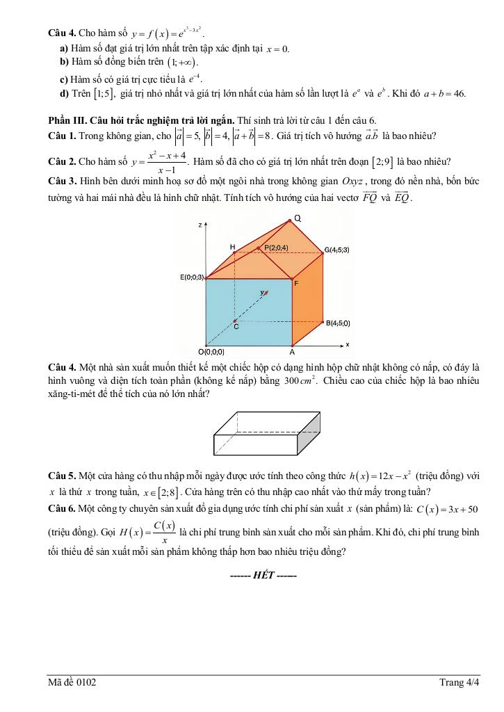 đề giữa học kì 1 toán 12 năm 2025 – 2026 trường thpt mạc đĩnh chi – hải phòng 7