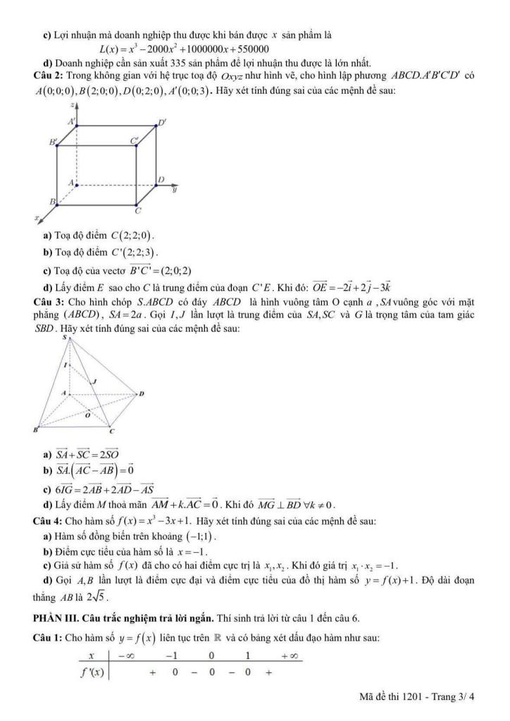 đề giữa học kì 1 toán 12 năm 2025 – 2026 trường thpt nguyễn gia thiều – hà nội 2