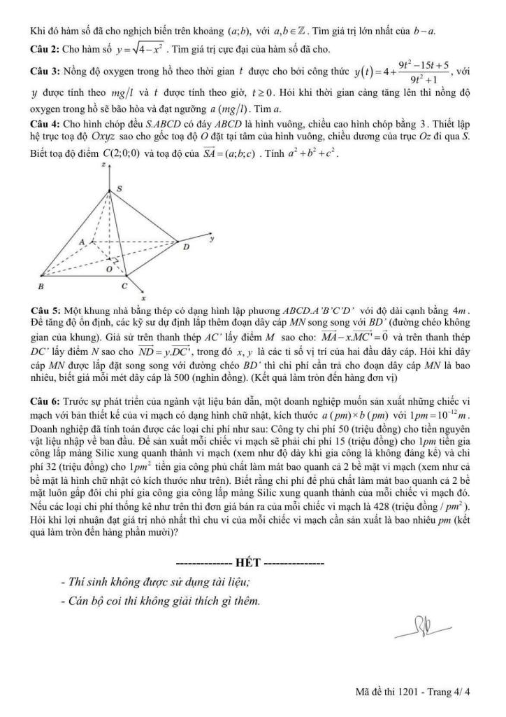 đề giữa học kì 1 toán 12 năm 2025 – 2026 trường thpt nguyễn gia thiều – hà nội 3