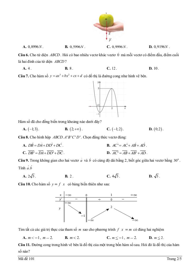 đề giữa học kì 1 toán 12 năm 2025 – 2026 trường thpt nhị chiểu – hải phòng 1