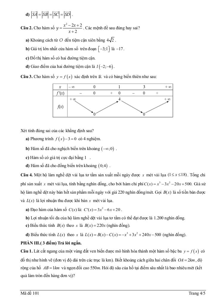 đề giữa học kì 1 toán 12 năm 2025 – 2026 trường thpt nhị chiểu – hải phòng 3
