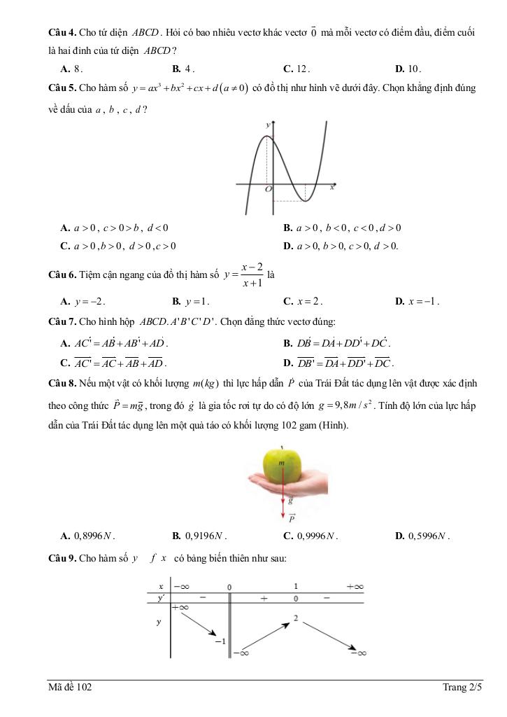 đề giữa học kì 1 toán 12 năm 2025 – 2026 trường thpt nhị chiểu – hải phòng 6