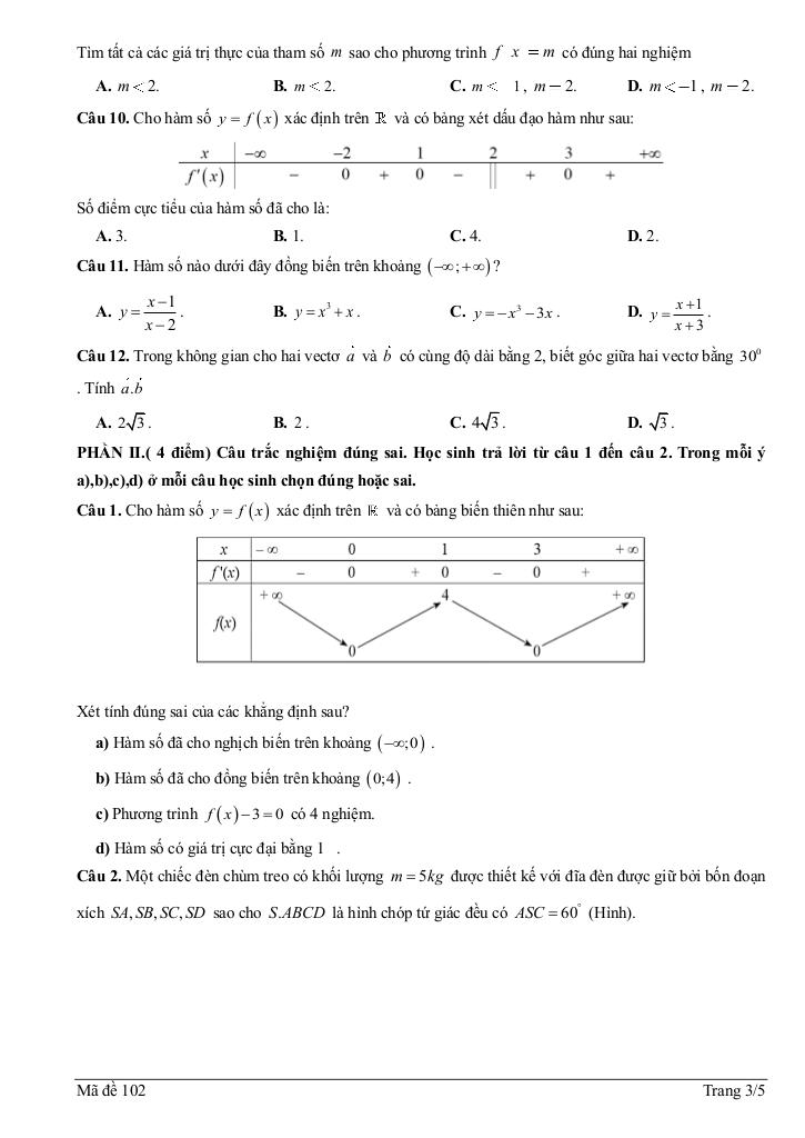 đề giữa học kì 1 toán 12 năm 2025 – 2026 trường thpt nhị chiểu – hải phòng 7