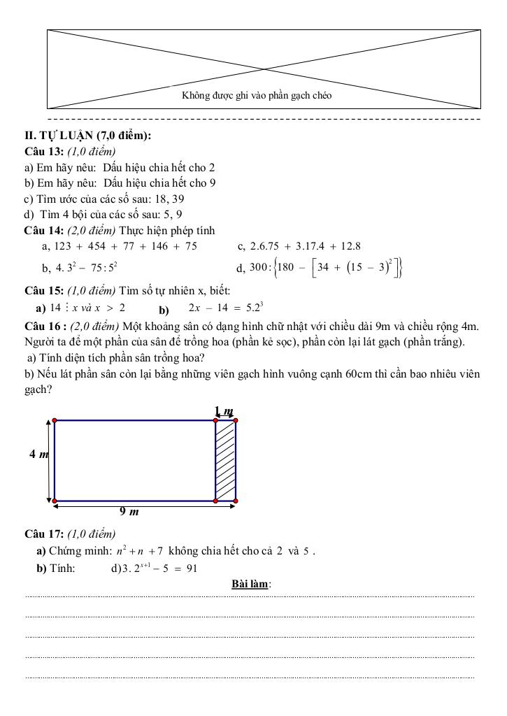 đề giữa học kì 1 toán 6 năm 2024 – 2025 trường thcs hoài thanh – bình định 5