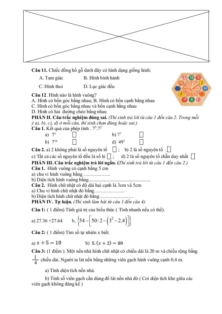 đề giữa học kì 1 toán 6 năm 2025 – 2026 trường thcs đinh ruối – gia lai 6