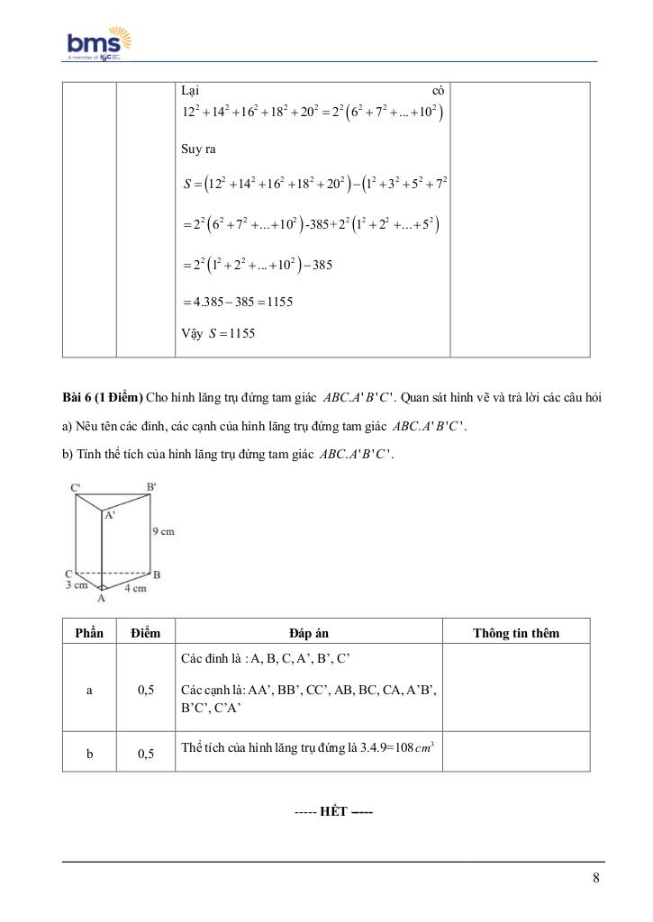 đề giữa học kì 1 toán 7 năm 2024 – 2025 trường ban mai school – hà nội 7