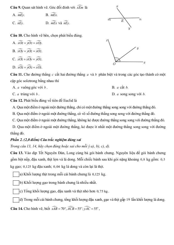 đề giữa học kì 1 toán 7 năm 2025 – 2026 trường thcs thanh miện – hải phòng 5