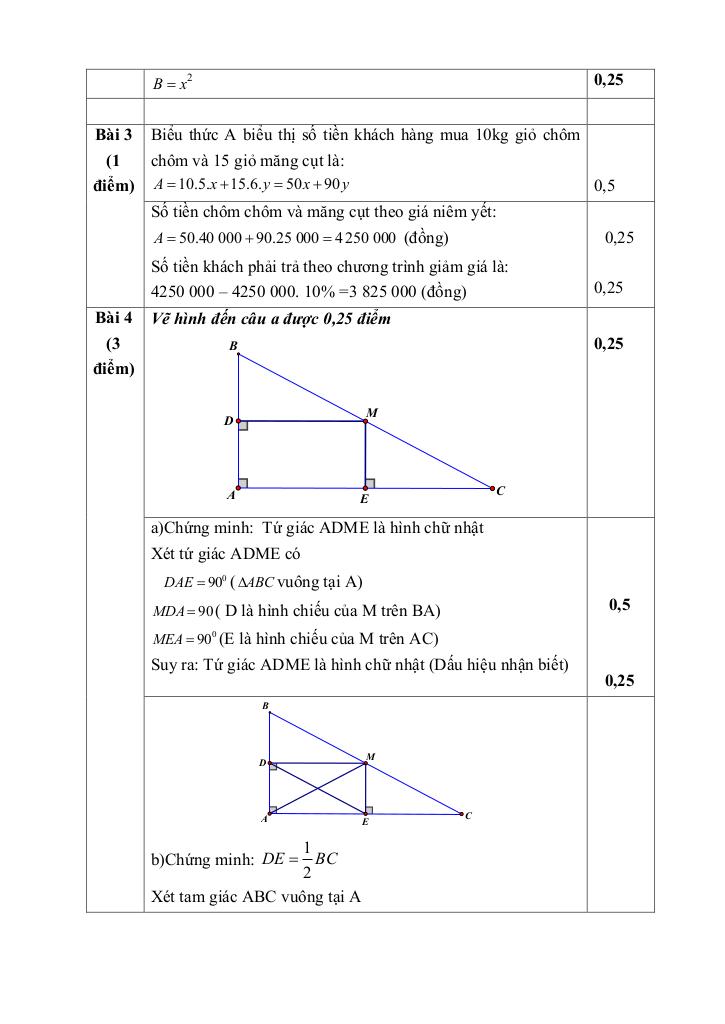 đề giữa học kì 1 toán 8 năm 2024 – 2025 trường thcs vạn phúc – hà nội 8