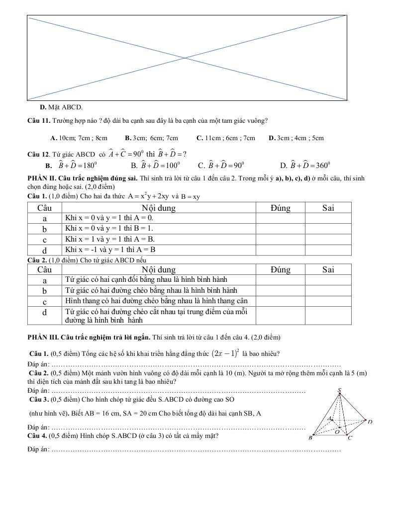 đề giữa học kì 1 toán 8 năm 2025 – 2026 trường thcs đinh ruối – gia lai 6