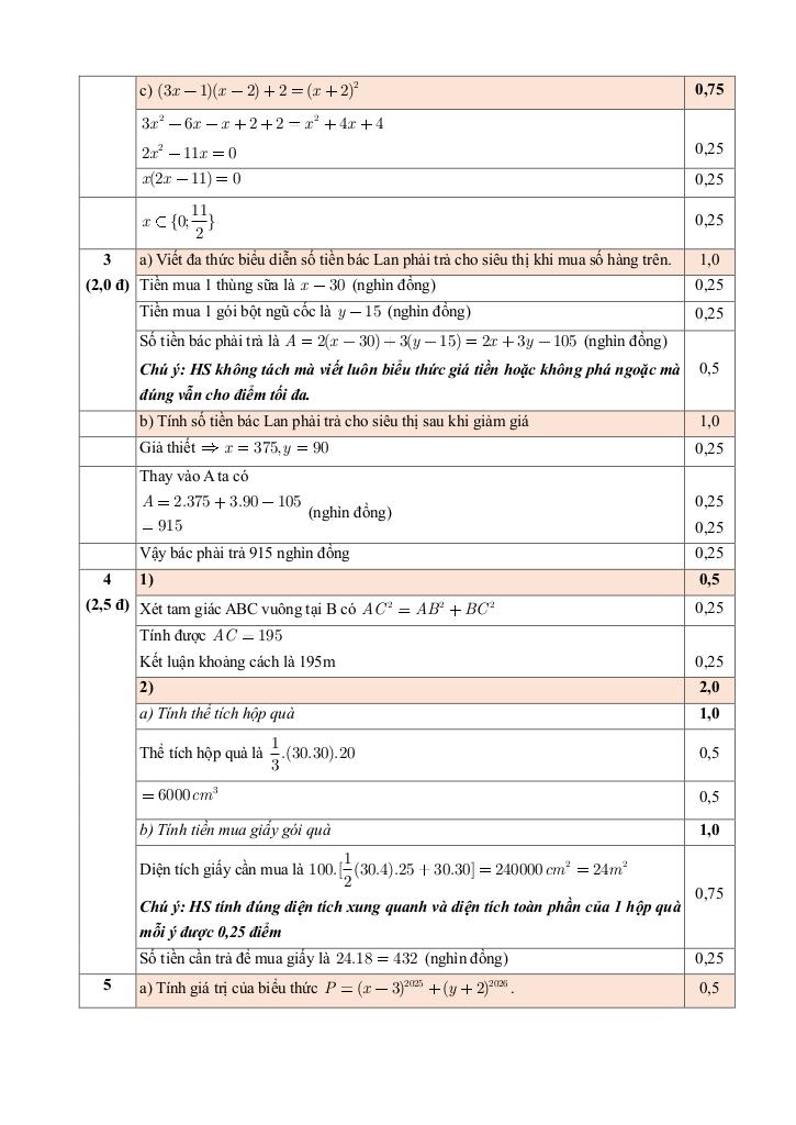 đề giữa học kì 1 toán 8 năm 2025 – 2026 trường thcs nghĩa tân – hà nội 3