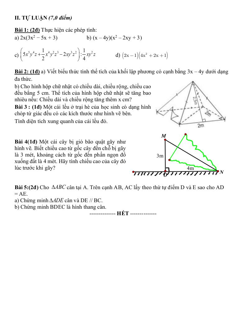 đề giữa học kì 1 toán 8 năm 2025 – 2026 trường thcs phú lợi – tp hcm 1