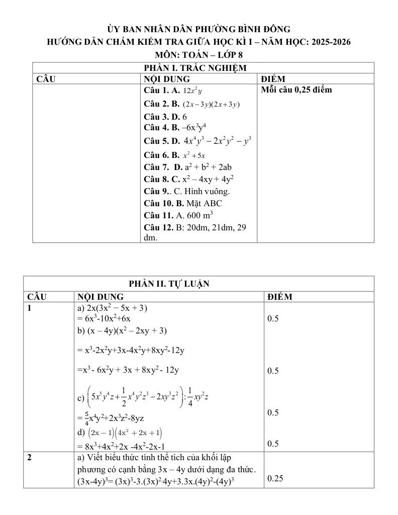 đề giữa học kì 1 toán 8 năm 2025 – 2026 trường thcs phú lợi – tp hcm 2