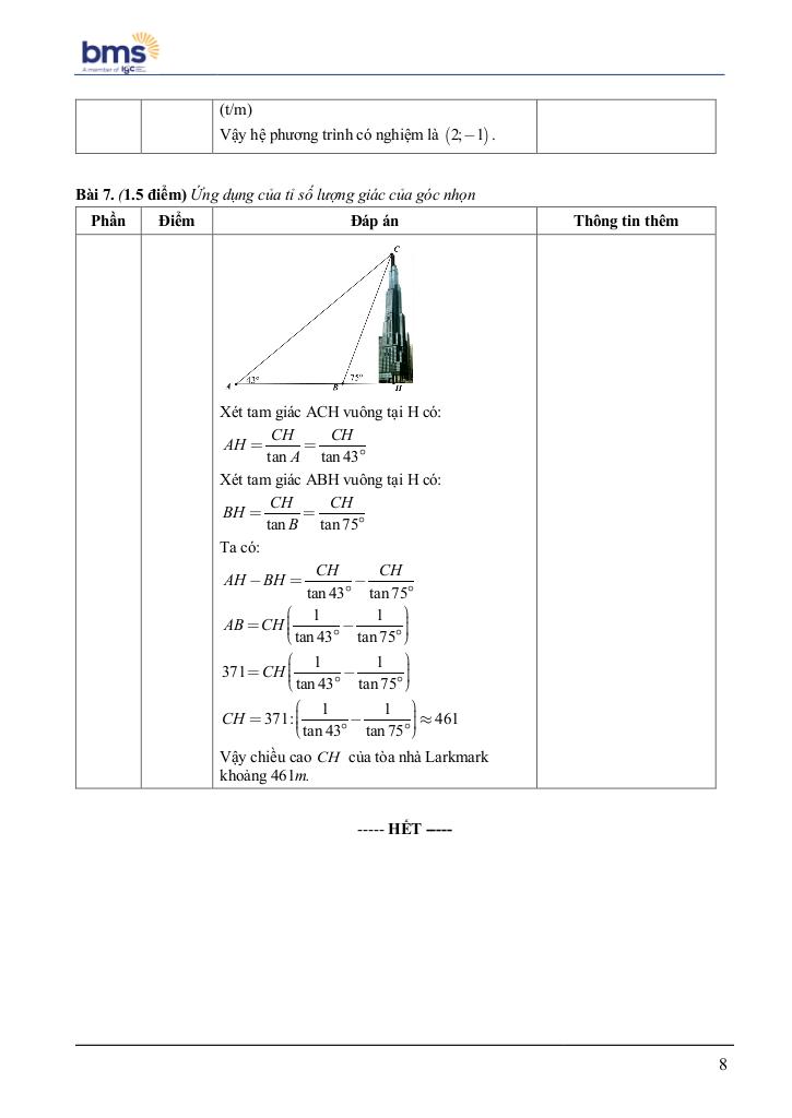 đề giữa học kì 1 toán 9 năm 2024 – 2025 trường ban mai school – hà nội 7