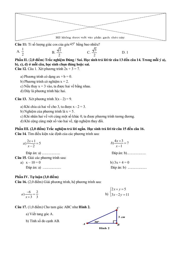 đề giữa học kì 1 toán 9 năm 2025 – 2026 trường thcs đinh ruối – gia lai 4