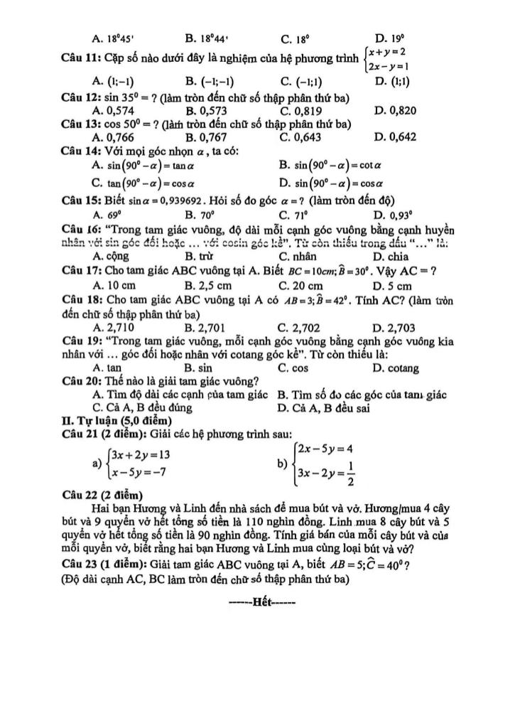 đề giữa học kì 1 toán 9 năm 2025 – 2026 trường thcs nguyễn thị định – đắk lắk 1