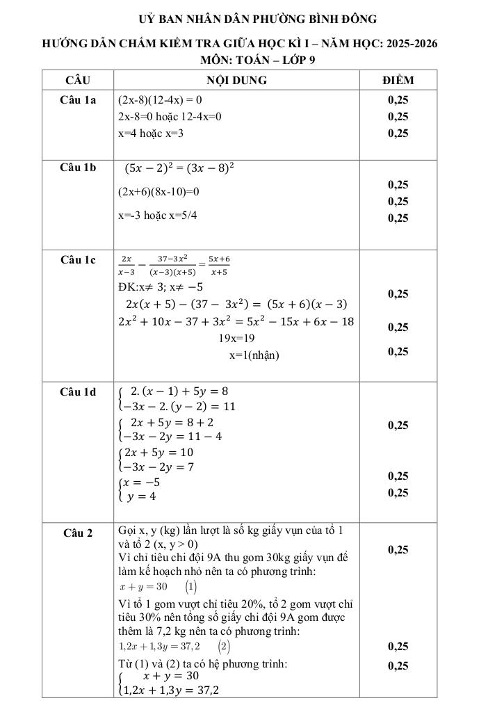 đề giữa học kì 1 toán 9 năm 2025 – 2026 trường thcs phú lợi – tp hcm 2