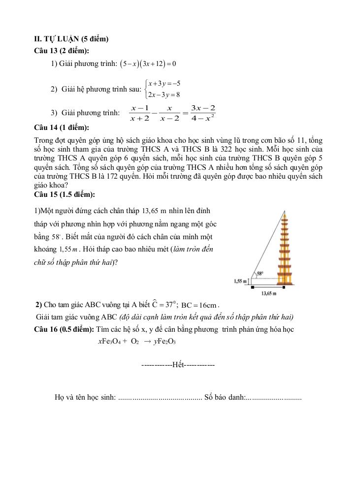 đề giữa học kì 1 toán 9 năm 2025 – 2026 trường thcs tân sỏi – bắc ninh 6
