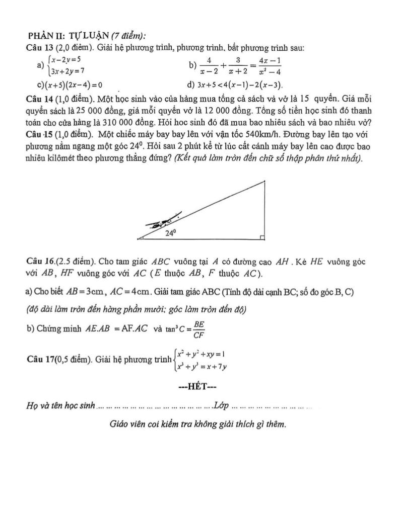 đề giữa học kì 1 toán 9 năm 2025 – 2026 trường thcs tô hiệu – phú thọ 1