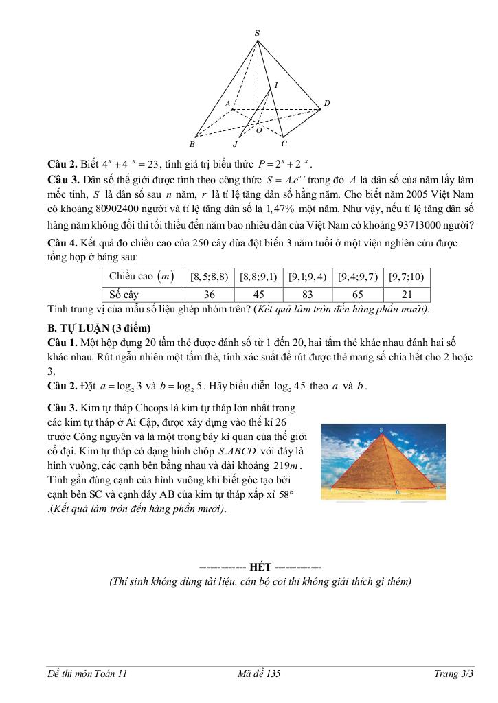 đề giữa học kì 2 toán 11 năm 2024 – 2025 trường thpt minh hà – hà nội 5