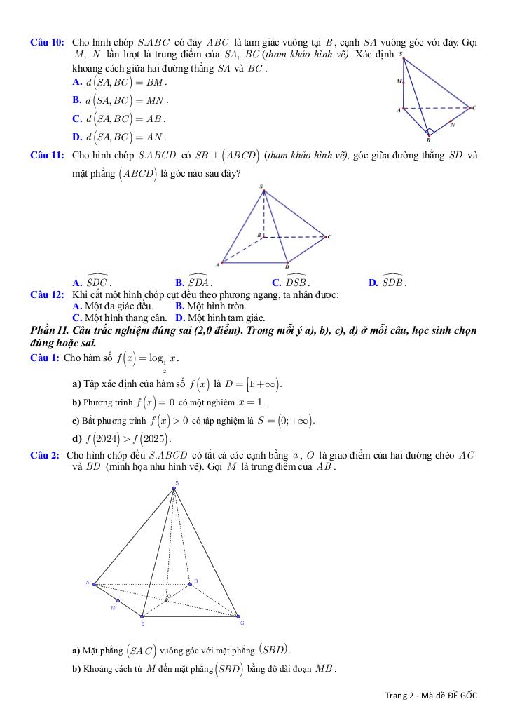 đề giữa học kì 2 toán 11 năm 2024 – 2025 trường thpt phù cát 3 – bình định 1