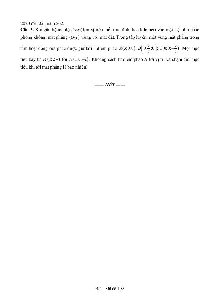 đề giữa học kì 2 toán 12 năm 2024 – 2025 trường thpt thanh hòa – bình phước 3