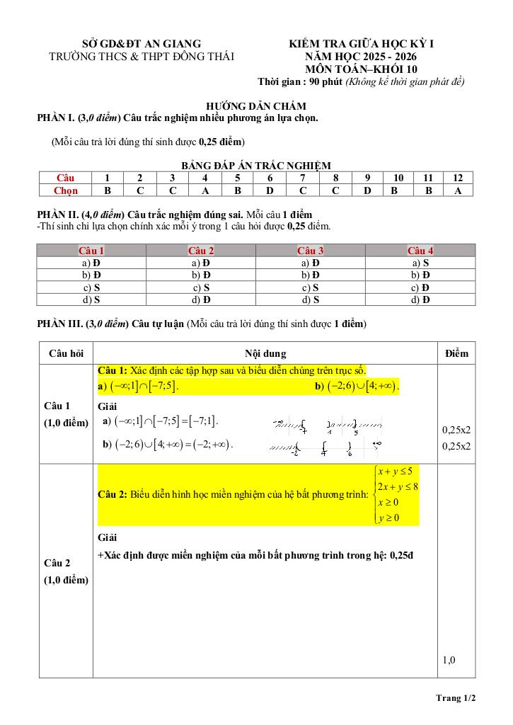 đề giữa học kỳ 1 toán 10 năm 2025 – 2026 trường đông thái – an giang 3