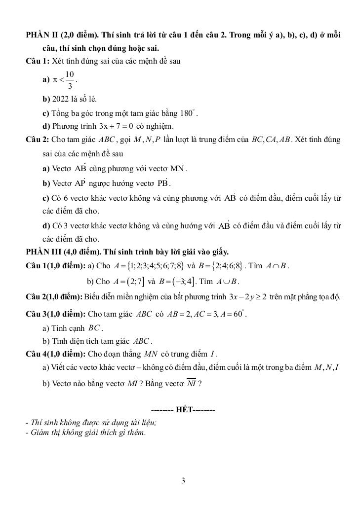 đề giữa học kỳ 1 toán 10 năm 2025 – 2026 trường thpt edison – thái nguyên 2